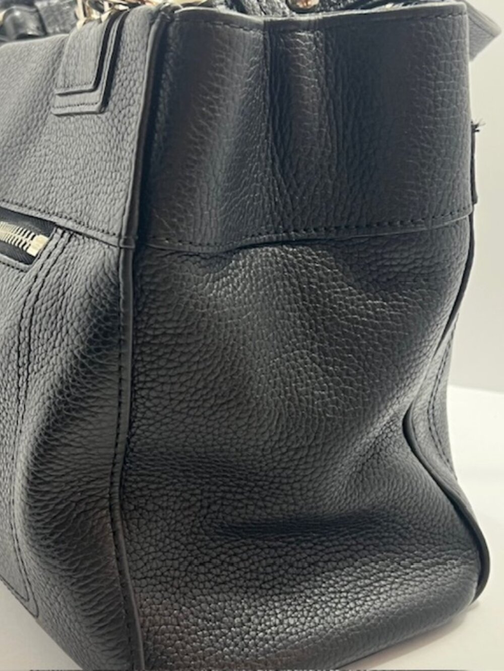 Coach Peyton Penelope Pebble Leather Turn Lock CarryAll Satchel Bag F16531 Black - Picture 11 of 16